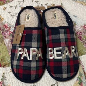 Dearfoams Red and Green Plaid Men's Slippers